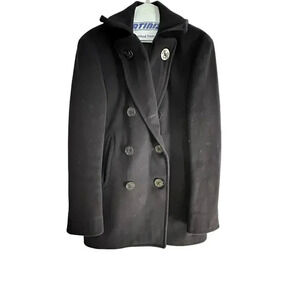 Naval Clothing Factory Blue Collared Heavy Peacoat Blazer Size 38